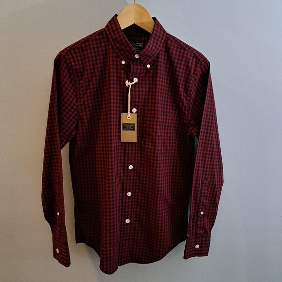 Abercrombie & Fitch Men's XS Stretch Poplin Long Sleeve Button Down New With Tag - Picture 1 of 13